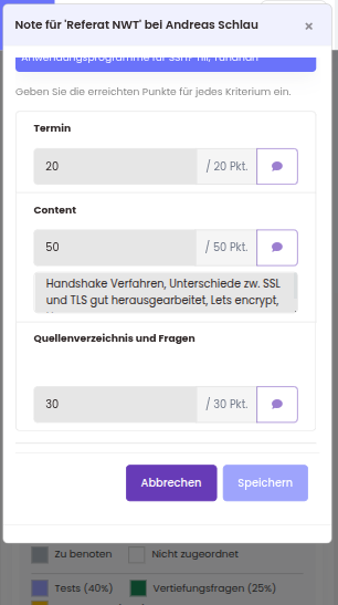 Effiziente Noteneingabe: Von der Schnellerfassung bis zu Detail-Kriterien
