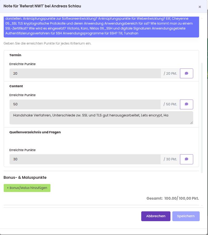 Effiziente Noteneingabe: Von der Schnellerfassung bis zu Detail-Kriterien