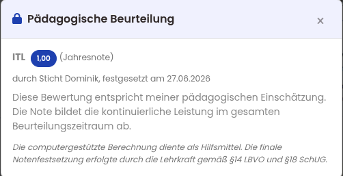 Pädagogische Notenfestsetzung nach LBVO: die Note festsetzen statt nur berechnen